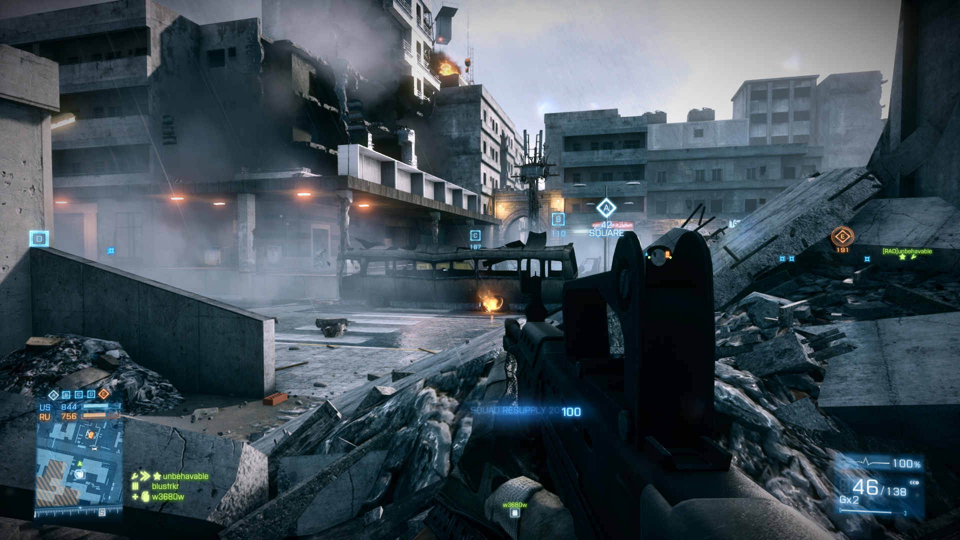 Screenshot from the Battlefield 3 map Grand Bazaar